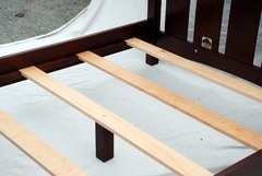 View of mattress supports on Queen bed.